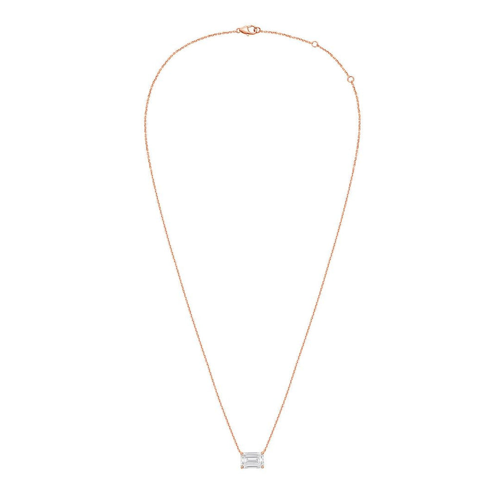 Lab Grown Diamond East-West Emerald Diamond Pendant