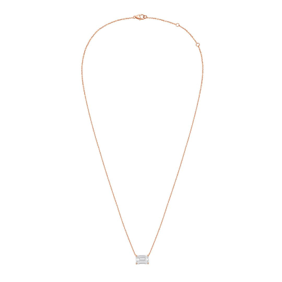 Lab Grown Diamond East-West Emerald Diamond Pendant