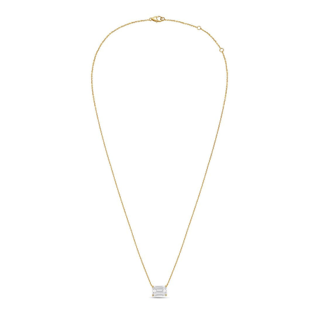 Lab Grown Diamond East-West Emerald Diamond Pendant