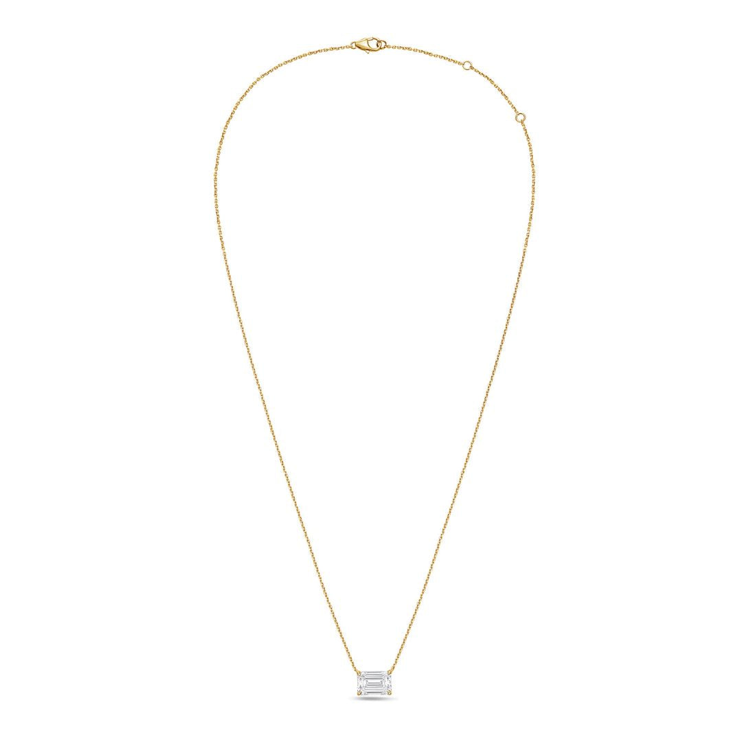 Lab Grown Diamond East-West Emerald Diamond Pendant