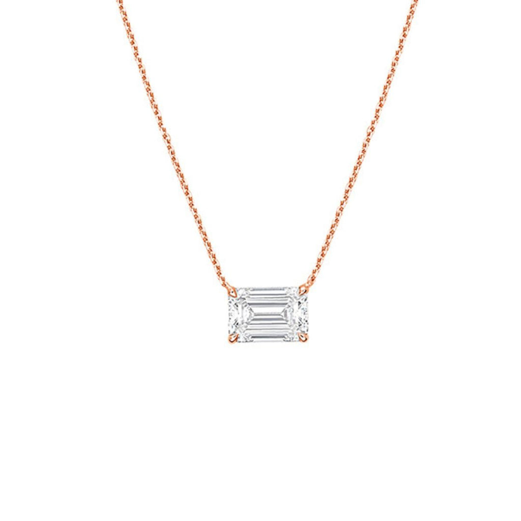Lab Grown Diamond East-West Emerald Diamond Pendant