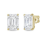 Lab-Grown Emerald Cut Diamond Studs, 14K Gold