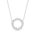 Lab Grown Oval and Emerald Diamond Circle Pendant