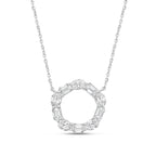 Lab Grown Oval and Emerald Diamond Circle Pendant