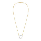 Lab Grown Oval and Emerald Diamond Circle Pendant
