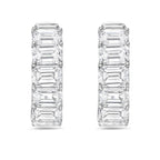 Lab Grown Emerald Diamond Hoop Earrings - 0.75"