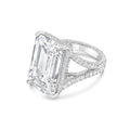 Lab-Grown Emerald Cut Split Shank Engagement Ring