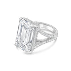Lab-Grown Emerald Cut Split Shank Engagement Ring