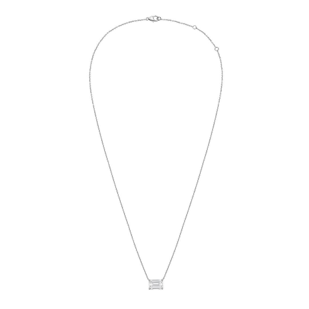 Lab Grown Diamond East-West Emerald Diamond Pendant