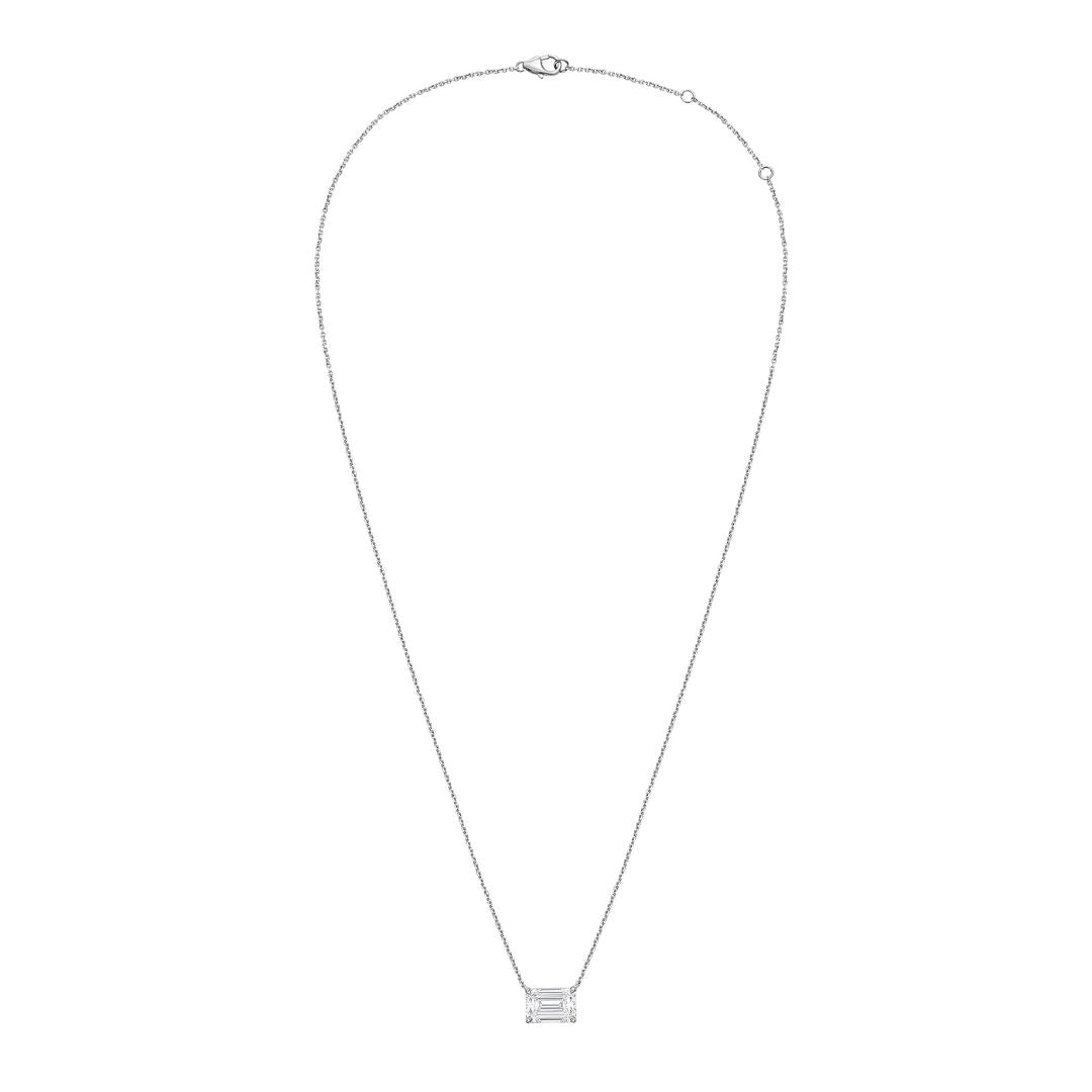Lab Grown Diamond East-West Emerald Diamond Pendant