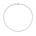 Lab Grown Emerald Cut East West Tennis Necklace