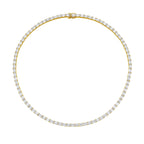 Lab Grown Emerald Cut East West Tennis Necklace