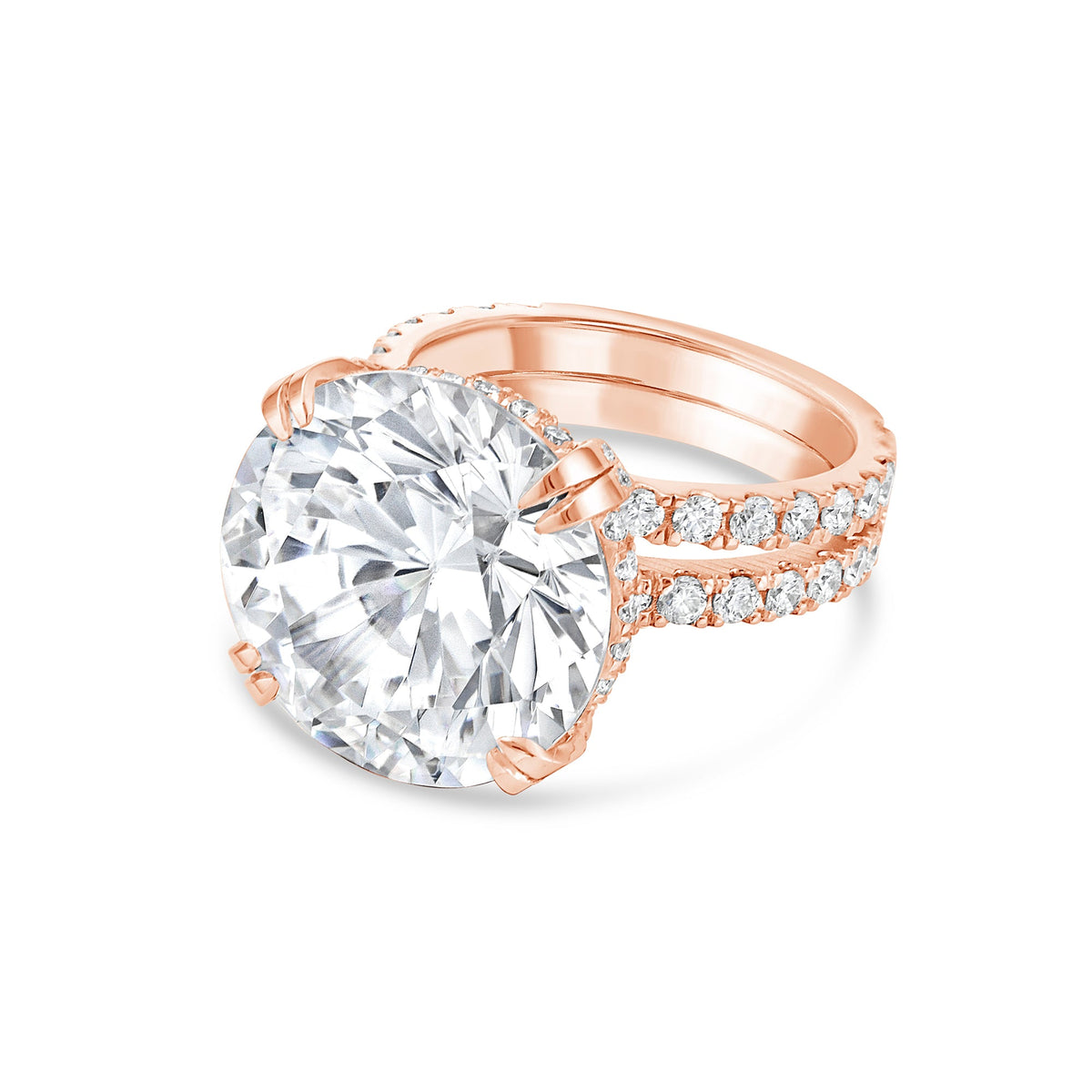 Lab-Grown Round Diamond Split Shank Engagement Ring