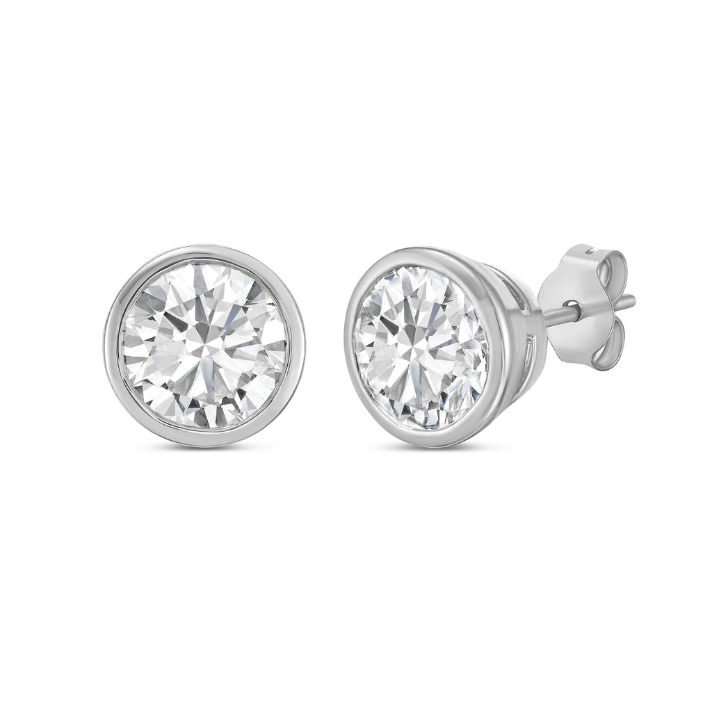Lab Grown Bezel Round Diamond Studs