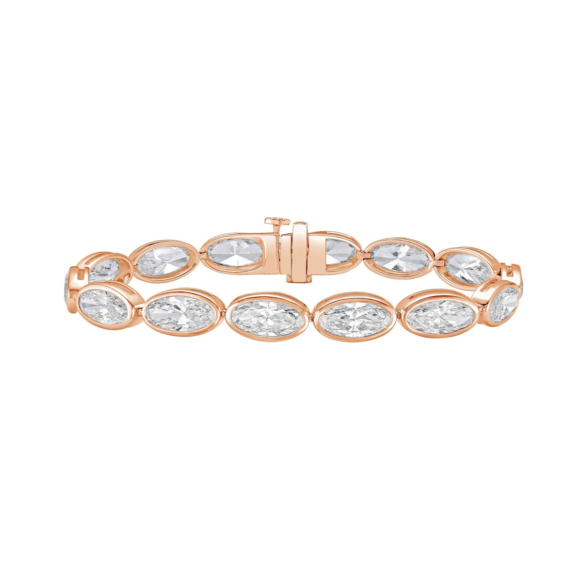 Lab-Grown Oval Diamond Bezel Bracelet