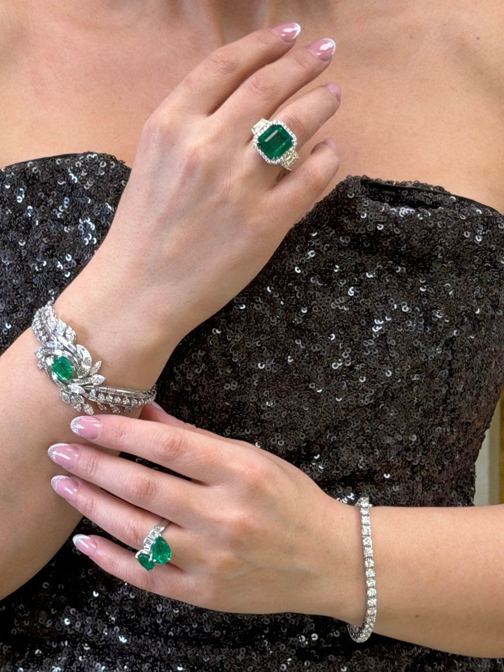Emerald And Yellow Diamond Halo Ring