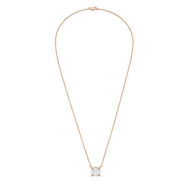 Lab-Grown Diamond East West Asscher Pendant, 18K Gold