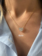 Lab-Grown Heart Shape Diamond Pendant, 14k Gold