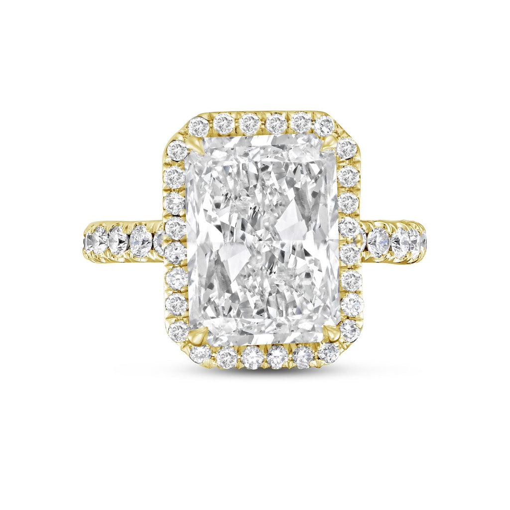 Radiant Cut Diamond Halo Engagement Ring