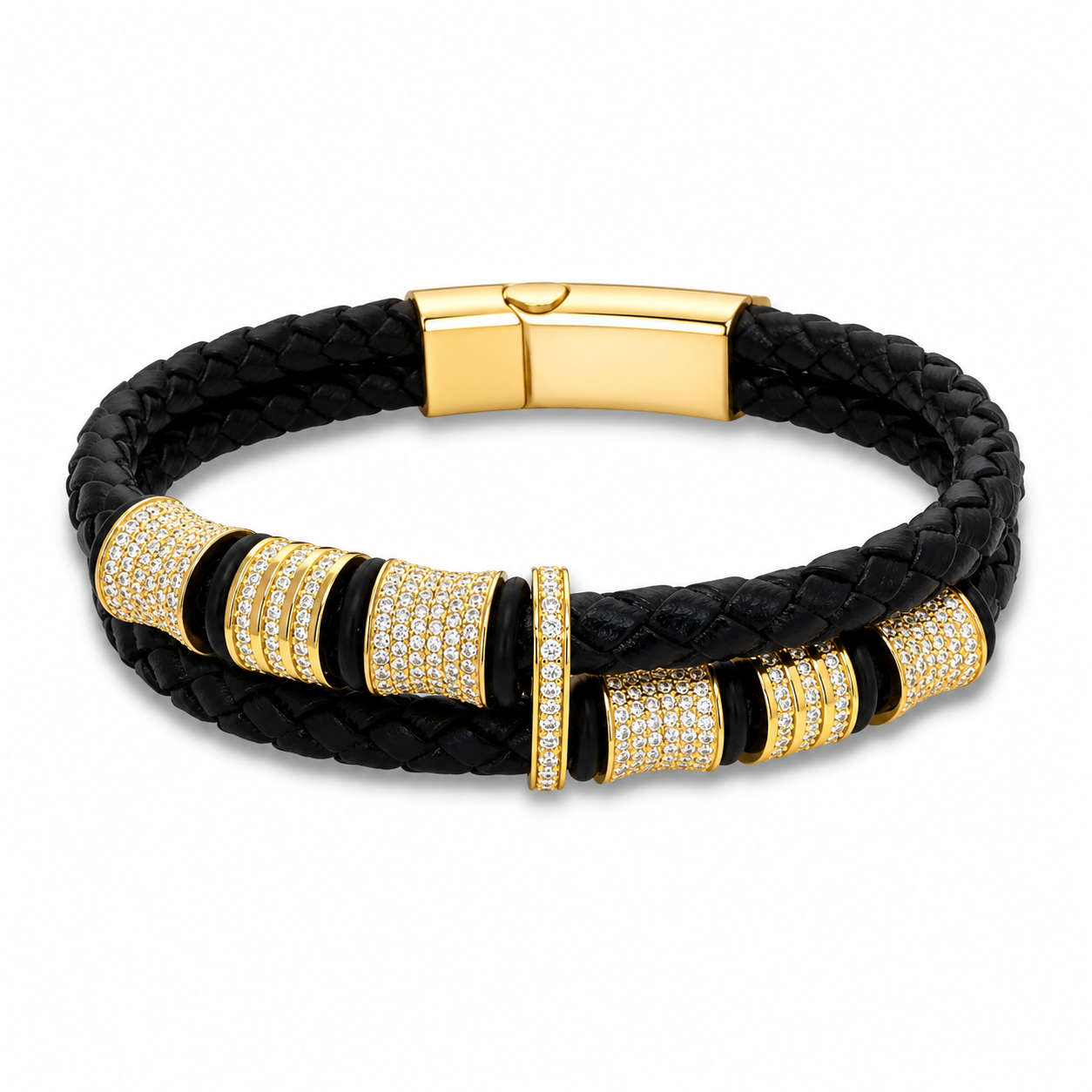 AZL Men Black Leather Bracelet