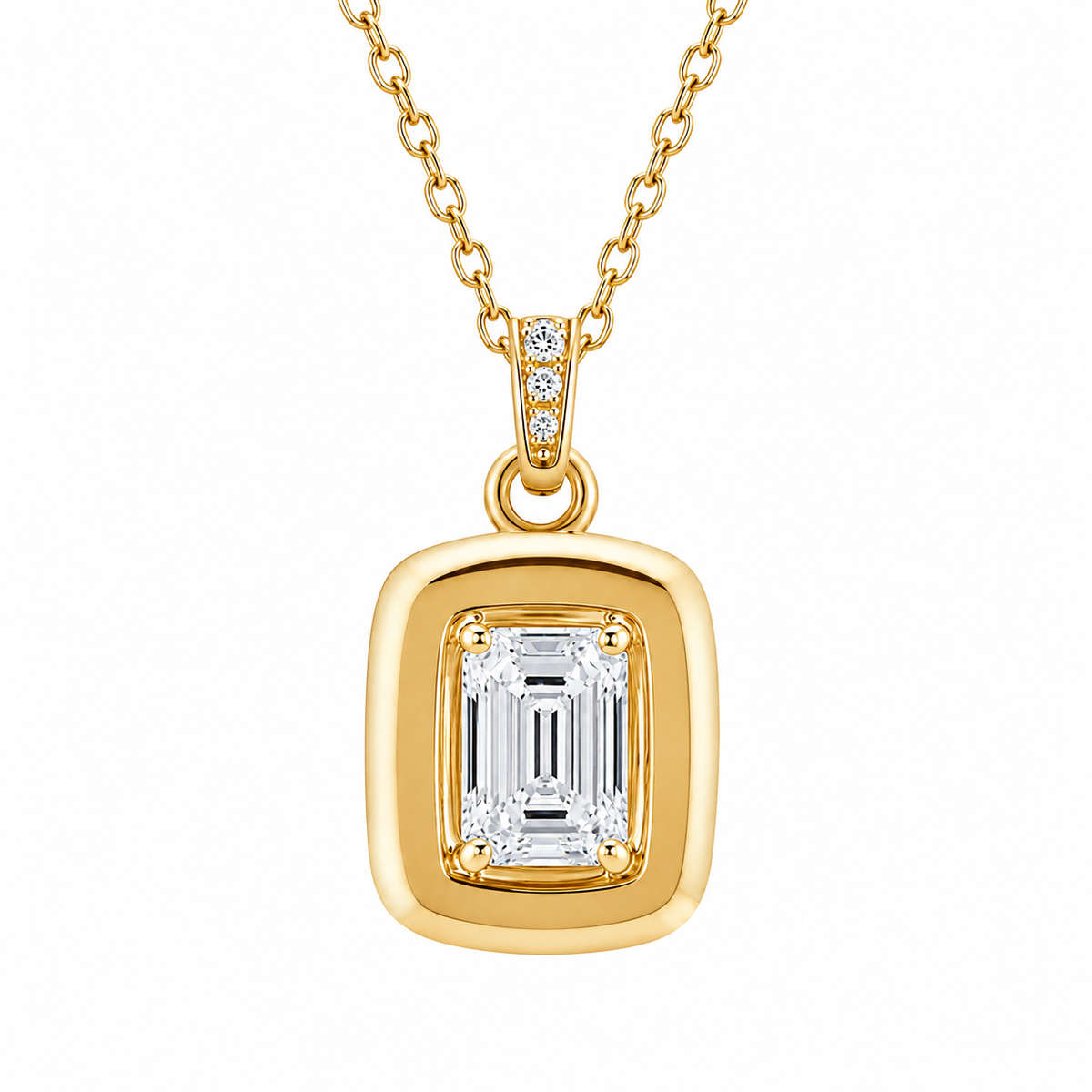 Lucky Edge Necklace in Yellow Gold