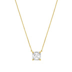 Lab-Grown Diamond East West Asscher Pendant, 18K Gold