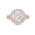 Lab-Grown Round Halo Diamond Engagement Ring