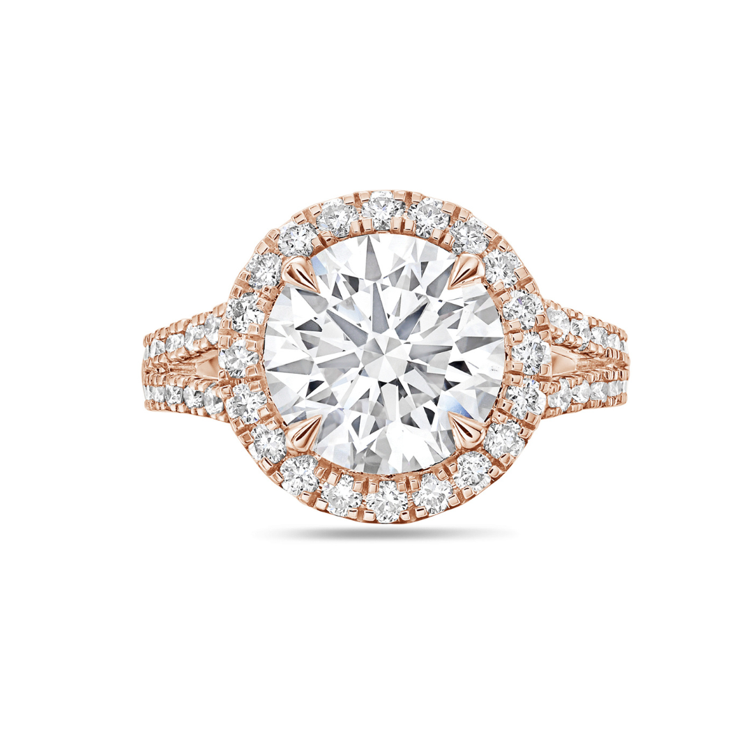 Lab-Grown Round Halo Diamond Engagement Ring