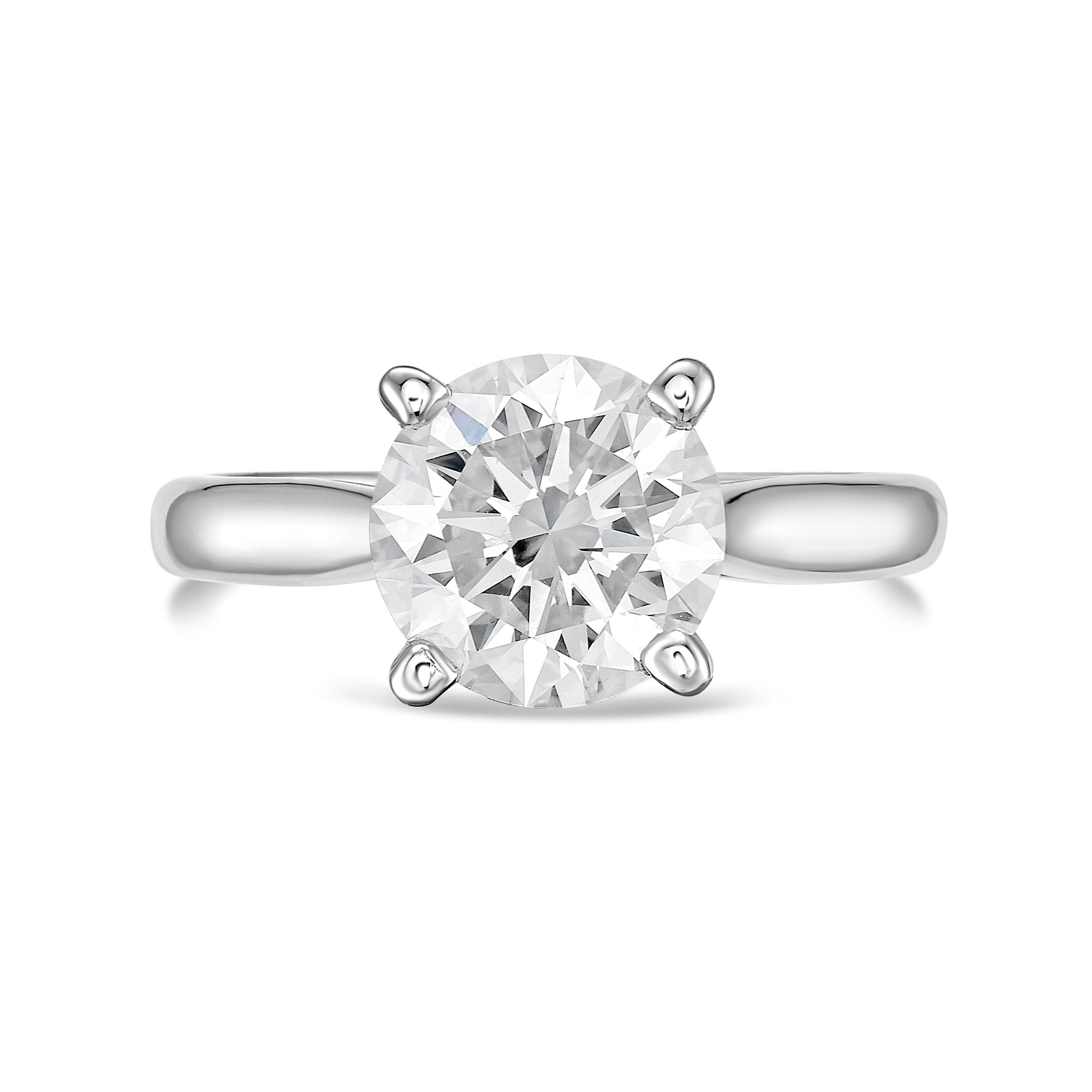 Lab-Grown Round Solitaire Engagement Ring, 18K Gold