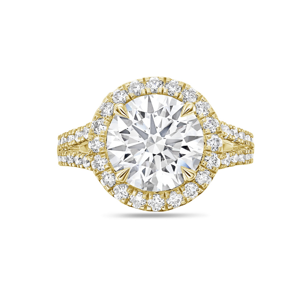 Lab-Grown Round Halo Diamond Engagement Ring