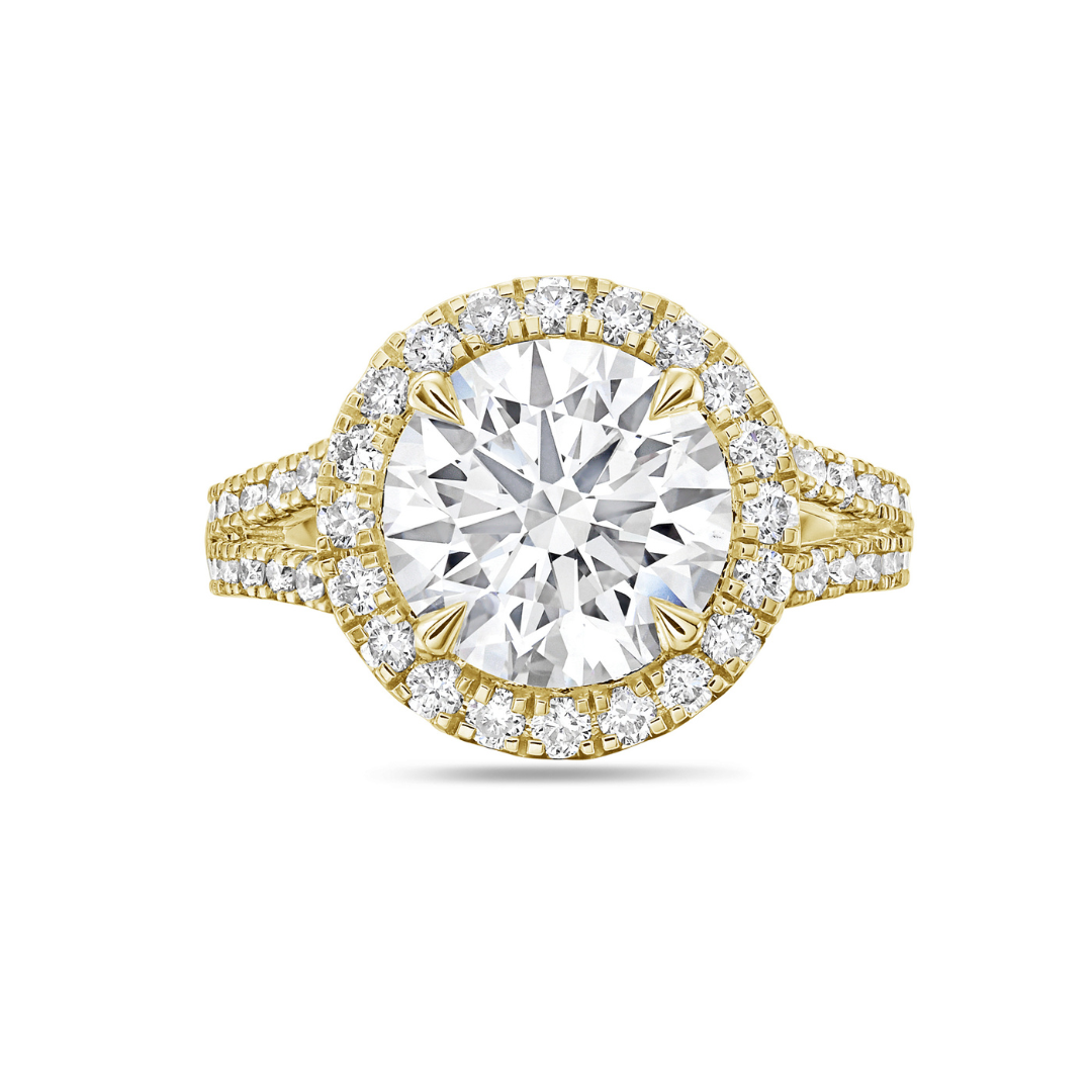 Lab-Grown Round Halo Diamond Engagement Ring