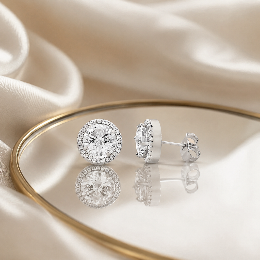 5 Carat Halo Studs by AZ Essentials