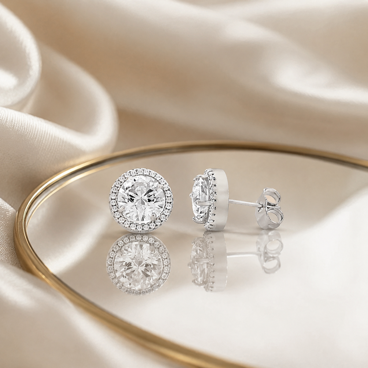 5 Carat Halo Studs by AZ Essentials