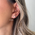 Lab Grown Heart Diamond Bezel Studs