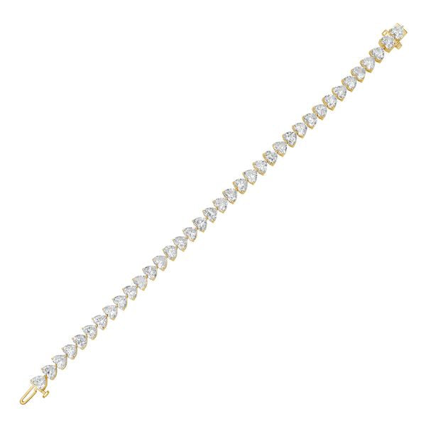 Lab-Grown Heart Diamond Tennis Bracelet