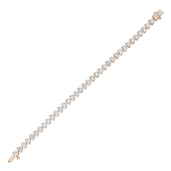 Lab-Grown Heart Diamond Tennis Bracelet