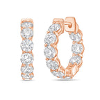 Lab Grown Round Diamond Hoop Earrings - 0.75"
