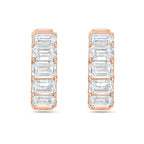Lab Grown Emerald Diamond Hoop Earrings - 0.50"