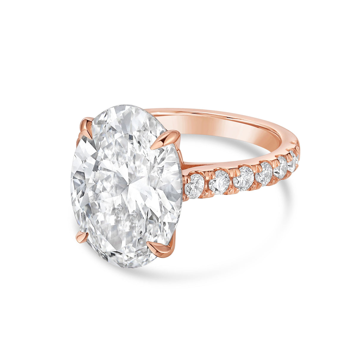 Lab-Grown Oval Diamond Ring With Accents