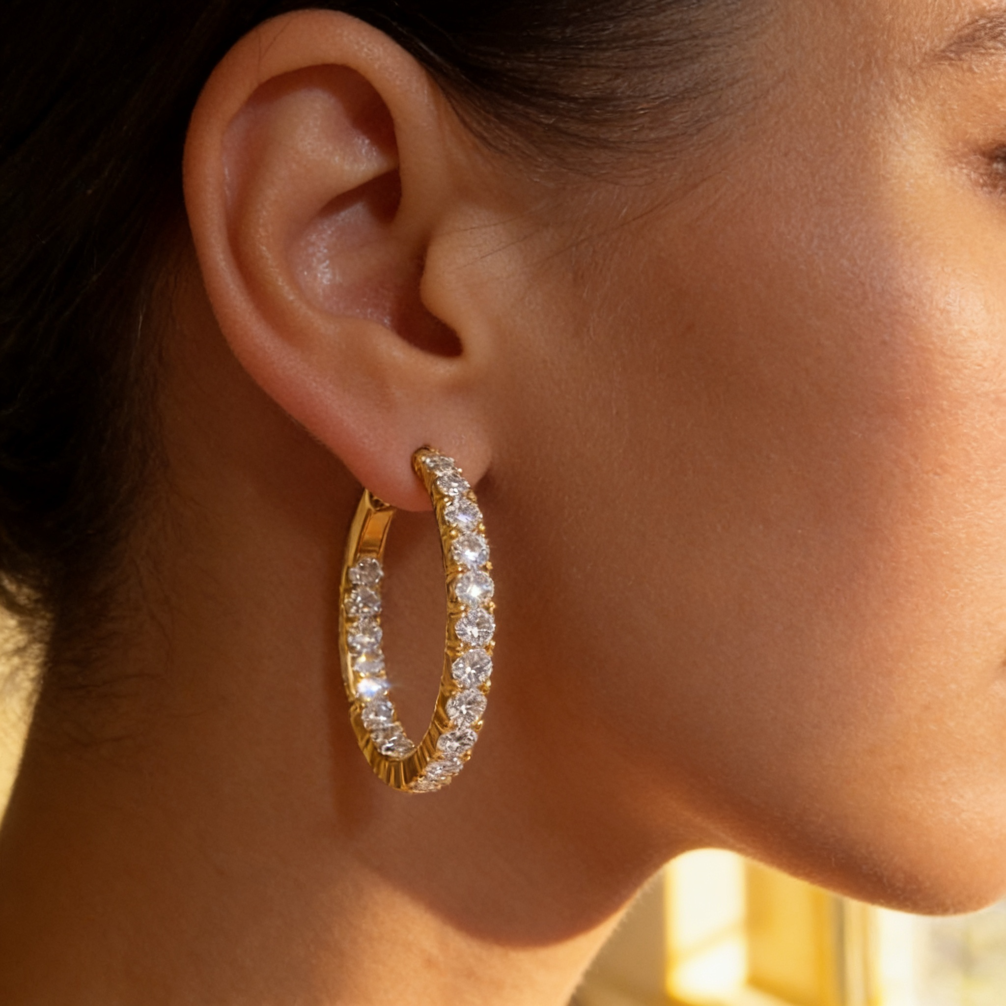 8 Carat Inside Out Oval Hoops