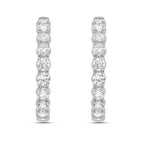 Lab Grown Round Diamond Hoop Earrings - 1.75"