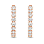 Lab Grown Round Diamond Hoop Earrings - 1.25"