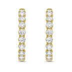 Lab Grown Round Diamond Hoop Earrings - 1.75"