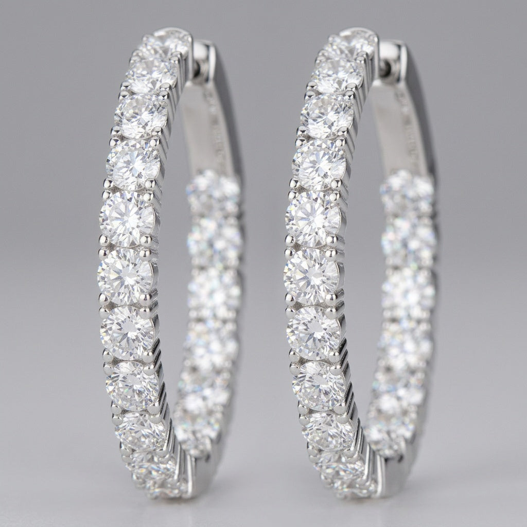 8 Carat Inside Out Oval Hoops