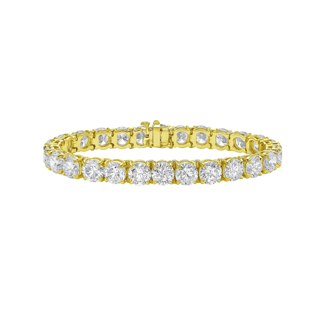 Lab-Grown Round Diamond Tennis Bracelet, 4-Prong, 14K Gold
