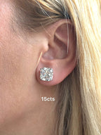 Lab Grown Square Cushion Studs