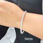 Lab-Grown Round Diamond Tennis Bracelet, 4-Prong, 14K Gold