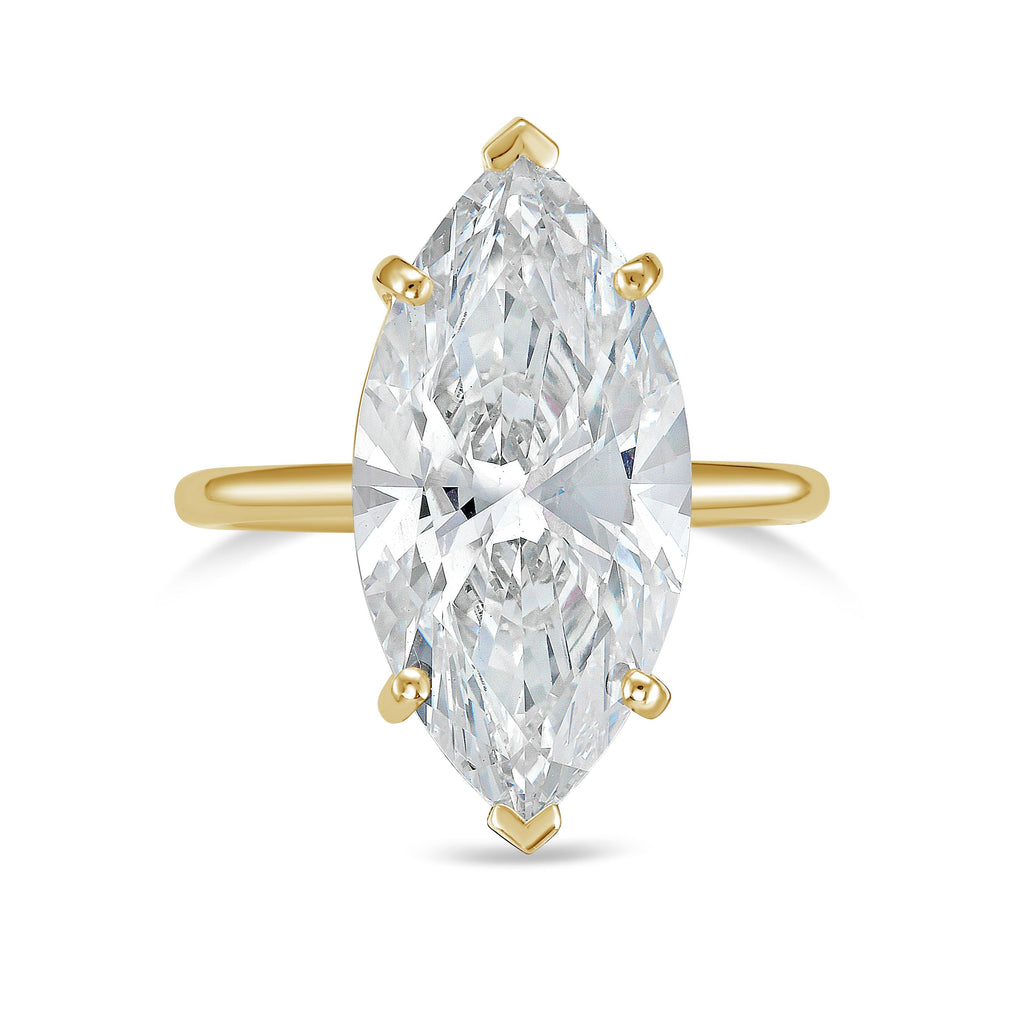 Lab-Grown Marquise Diamond Solitaire Ring, 18K Gold