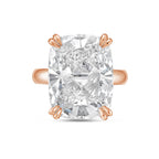 Lab-Grown Elongated Cushion Diamond Double Claw Engagement Ring