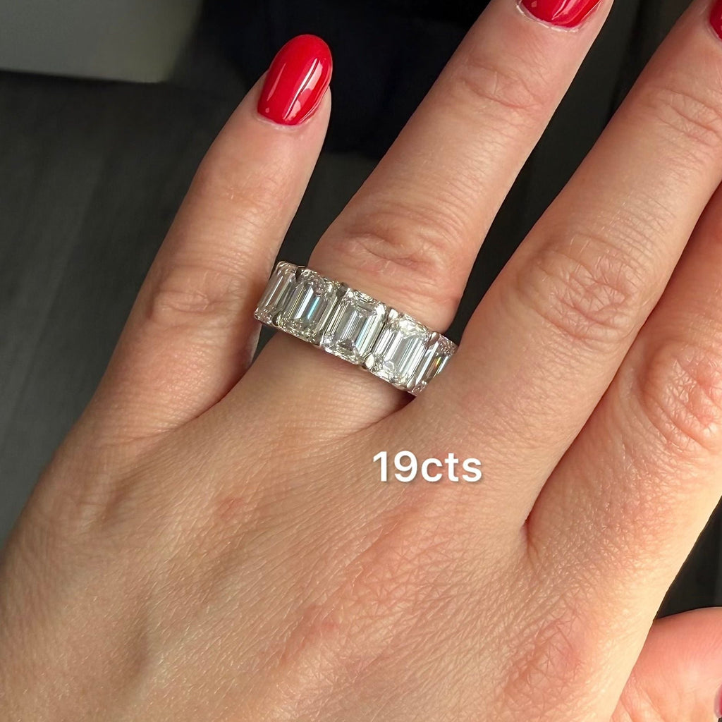 Lab Grown Emerald Cut Diamond Eternity Band